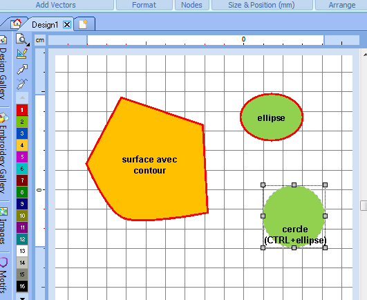 surfaces et formes prédéfinies